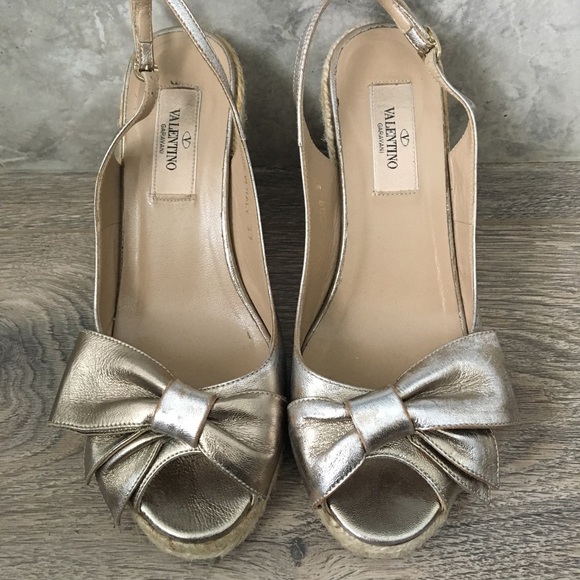 Valentino Espadrilles Bow Wedge Slingback - Picture 2 of 6